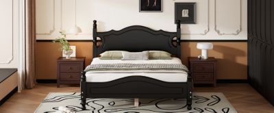 Streamdale Retro Platform Bed with Wooden Slat Base