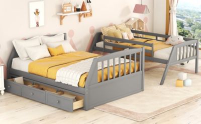 Streamdale Twin-Over-Full Bunk Bed With Drawers, Ladder And Storage Staircase