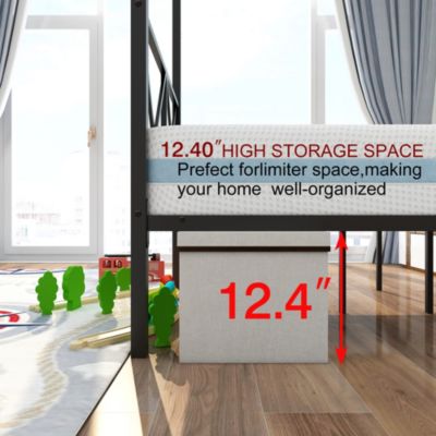 Metal Queen Canopy Bed Frame with X-Frame