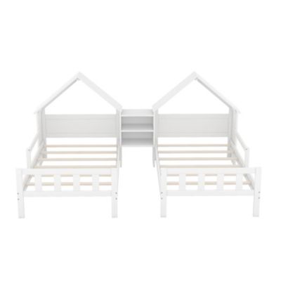 Streamdale White Twin Platform Bed with Headboard and Nightstand