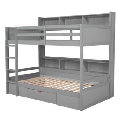 Streamdale Twin Bunk Bed with Shelves and Drawer