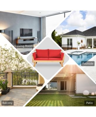 Adjustable Patio Convertible Sofa with Thick Cushion