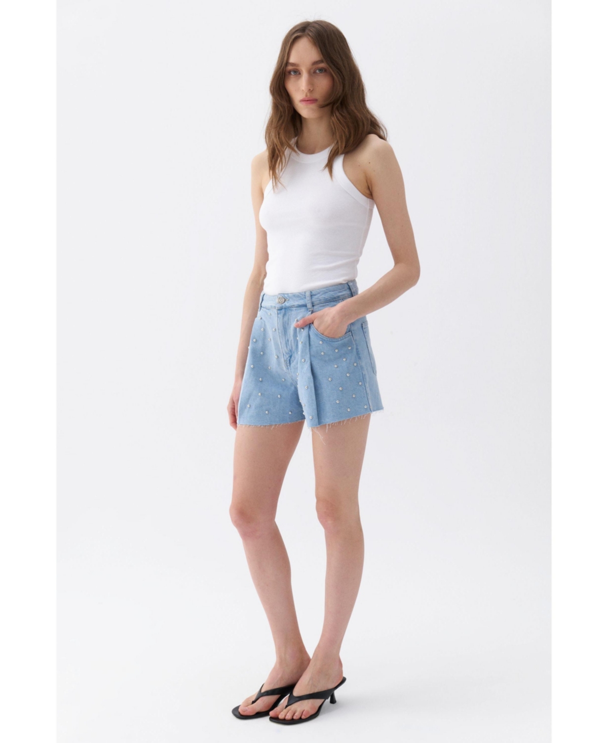 Nocturne Women's Dart Detailed Denim Shorts