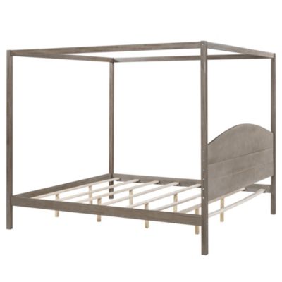 Streamdale King Size Canopy Platform Bed With Headboard And Support Legs, Wash