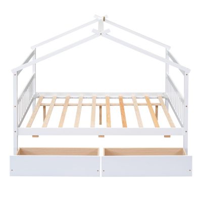 Streamdale Full Size Wooden House Bed With Drawers