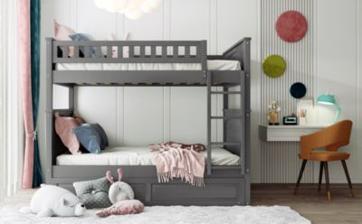 Streamdale Gold Full-Over-Full Bunk Bed with Twin Trundle