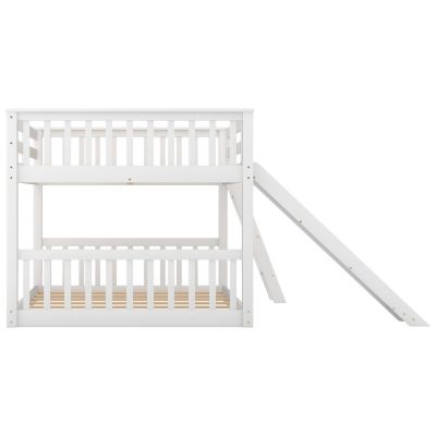 Streamdale Full Over Full Bunk Bed With Convertible Slide And Ladder