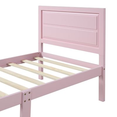 Streamdale Twin Platform Bed with Headboard and Wood Slats