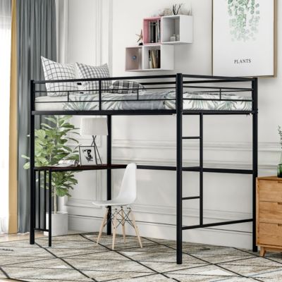 Streamdale Twin Loft Bed with Desk and Safety Rails