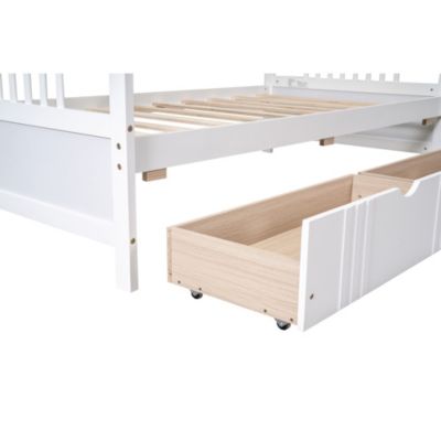 Twin Size Daybed Wood Bed With Two Drawers