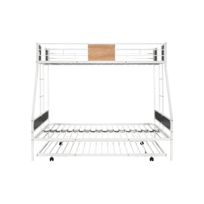 Sturdy Metal Bunk Bed with Trundle & Safety Features