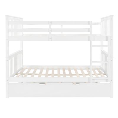 Bunk Bed with Twin Size Trundle and Ladder