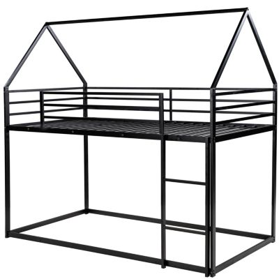 Streamdale Twin Over Twin House Bunk Bed With Built-In Ladder