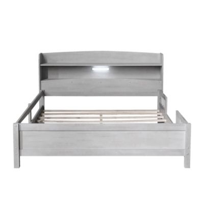 LED Platform Bed with Storage Headboard