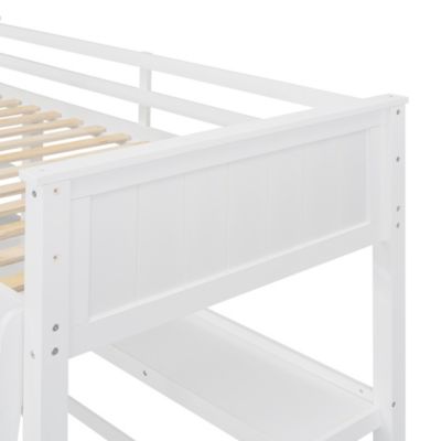 Streamdale Espresso Twin Loft Bed with Desk and Drawers