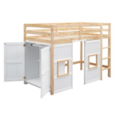 Streamdale Twin Loft Bed with Storage and Windows