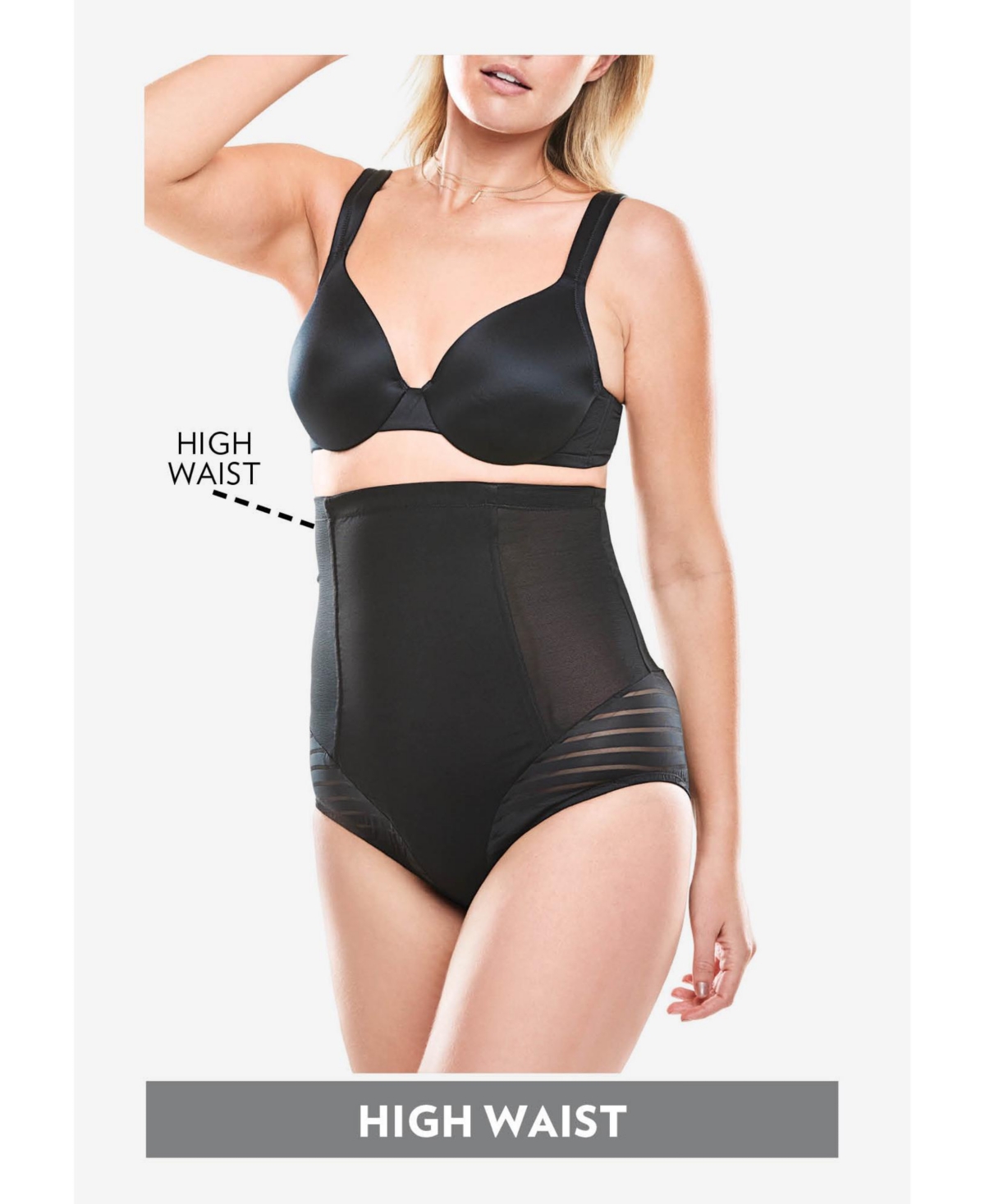 Secret Solutions Plus Size Shadow Stripe Shaper High-Waist Brief
