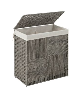 29 Gallons Laundry Hamper with Convenient Handles and Removable Liner Bag-Grey