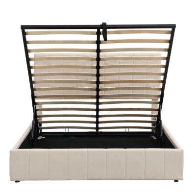 Streamdale Queen Size Upholstered Platform Bed With A Hydraulic Storage System