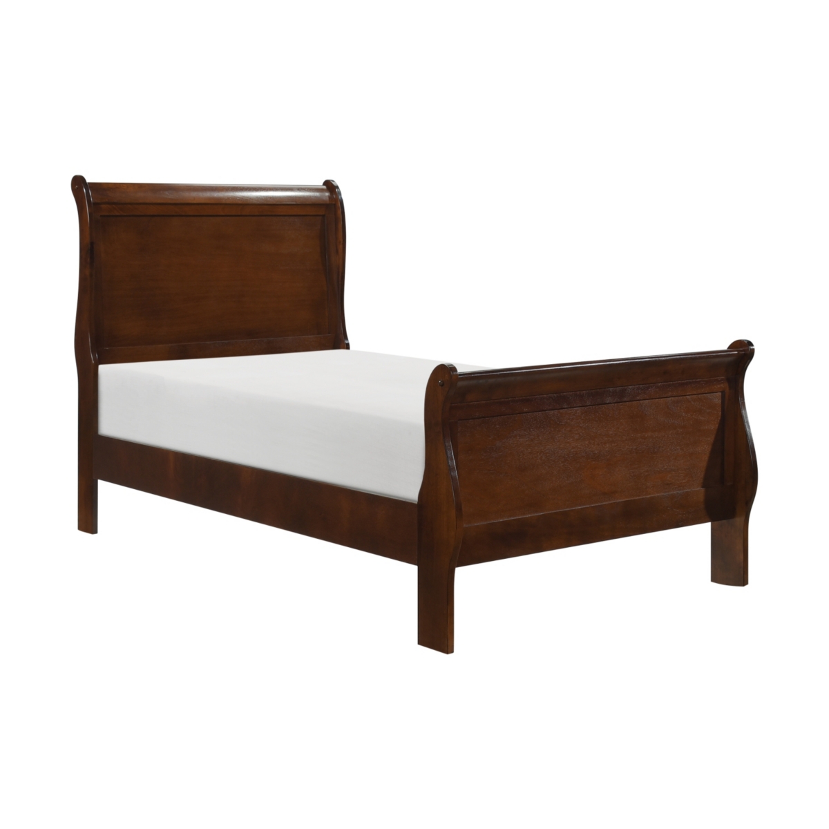 Streamdale Classic Louis Twin Bed, Brown Cherry Finish