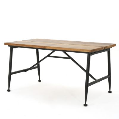 Streamdale Acacia Wood Patio Coffee Table with Iron Frame