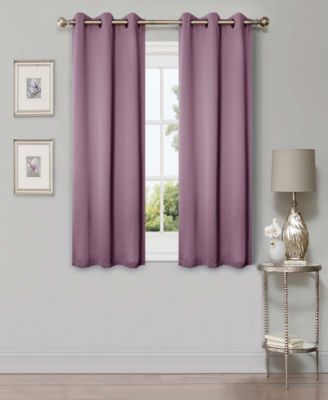 Solid Semi Blackout Grommet Room Darkening Curtain Panels, Set of 2