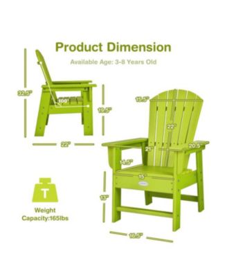Patio Kids' Adirondack Chair with Ergonomic Backrest