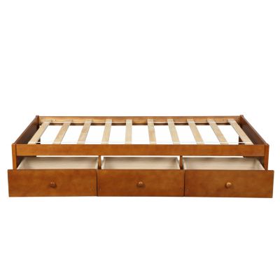 Twin Size Platform Storage Bed With 3 Drawers