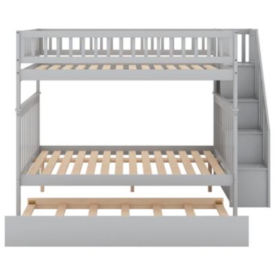 Streamdale Full Over Full Bunk Bed With Trundle And Staircase
