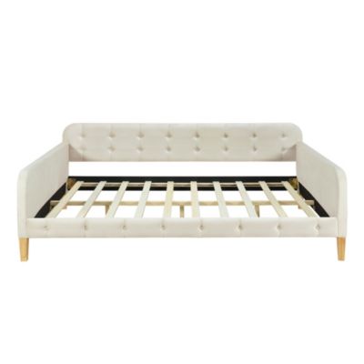 Streamdale Full Size Upholstered Daybed With 4 Support Legs, White