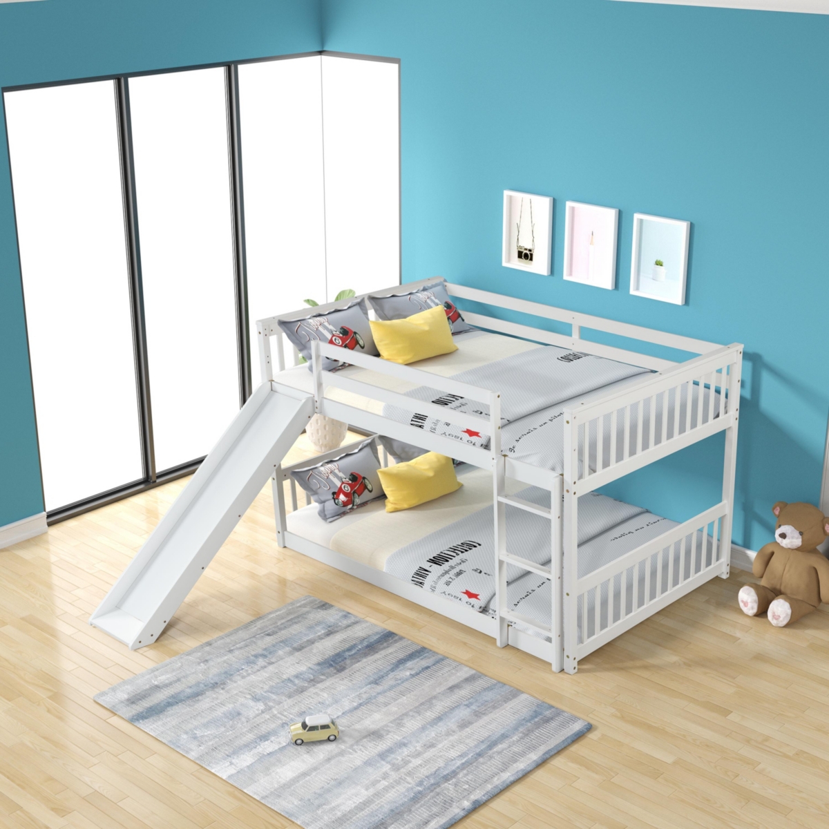 Simplie Fun Full Over Full Bunk Bed With Slide