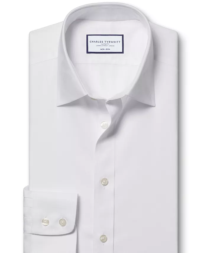 Men's Slim-Fit Non-Iron Solid Dress Shirt - thumbnail 4