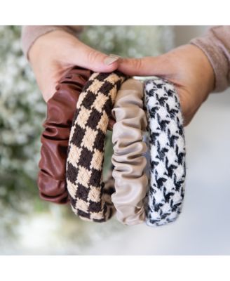 Padded Headband - Brown Checkered