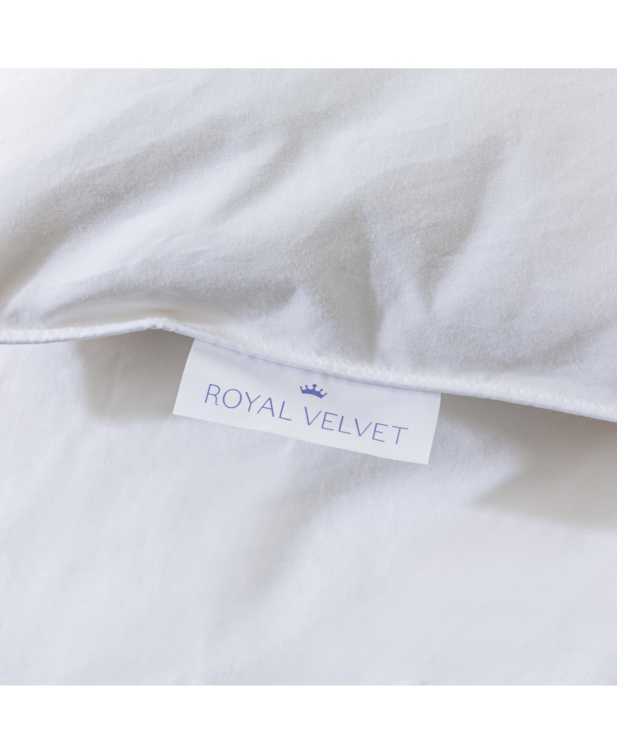 Royal Velvet Heavy Weight White Goose Nano Down And Feather Blend Comforter, Queen In White