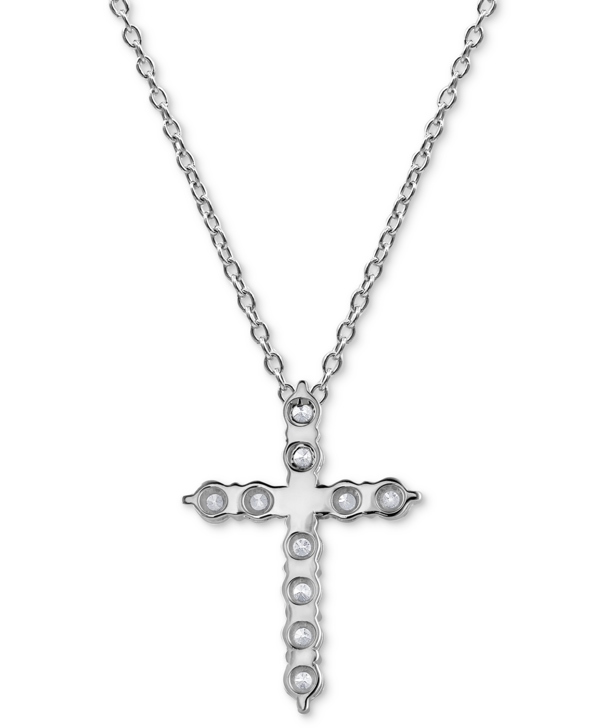 Macy's Diamond Cross Pendant Necklace (1 Ct. T.w.) In 14k White, Yellow Or Rose Gold In White Gold