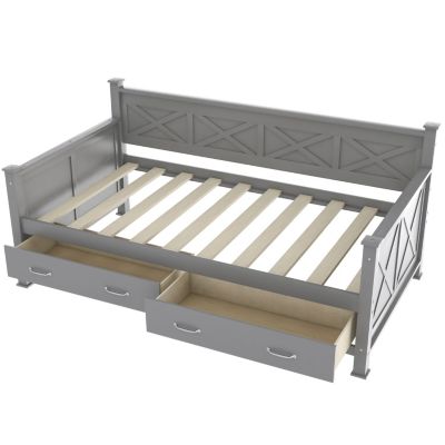 Streamdale Twin Daybed with Storage Drawers and X-Frame