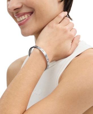 Boxed Faux Stone Signature Sculpted C Bangle Bracelet