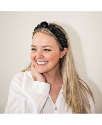 Stone Quartz Traditional Knot Headband - Black