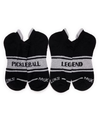 Men's 6 Pack Pickleball Ankle Socks, Black/Green, One Size