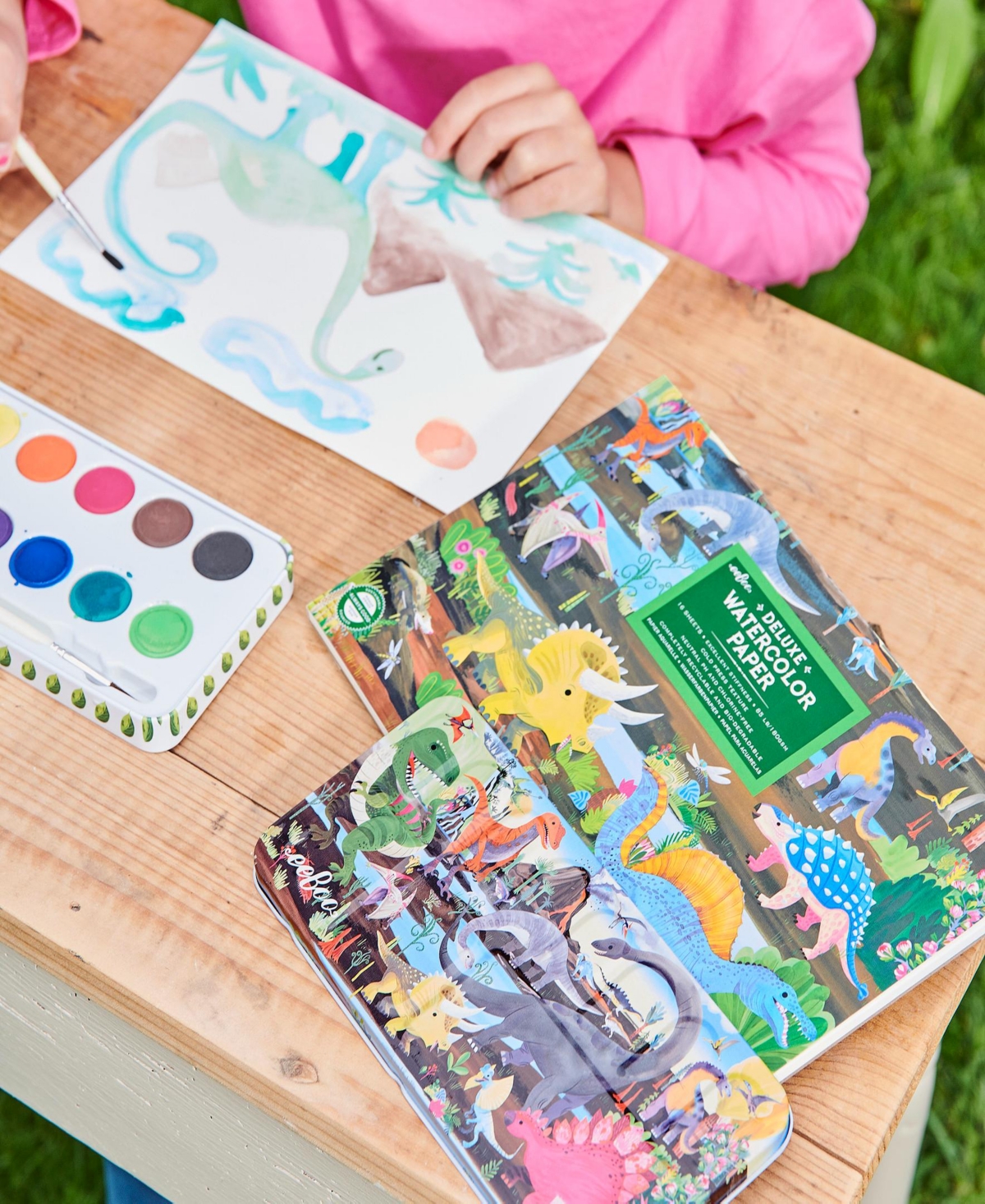 EeBoo Dinosaur 12 Watercolors Paint Set