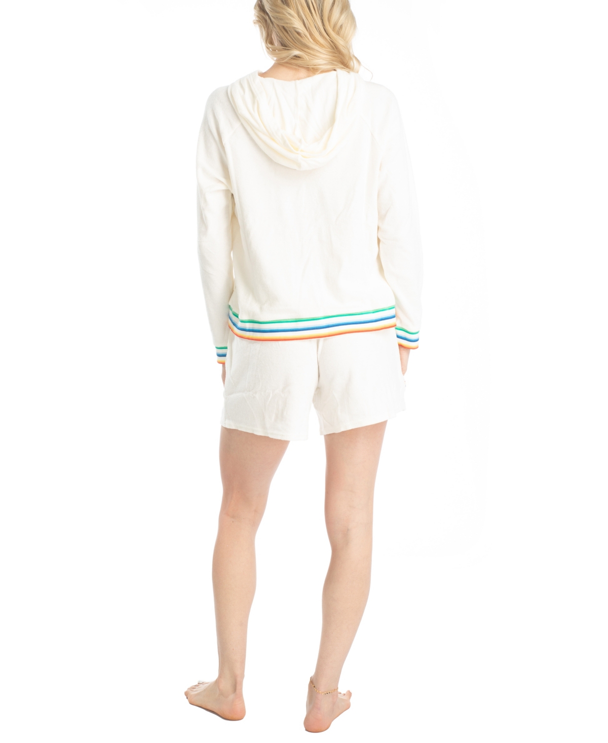 OCEAN PACIFIC WOMEN'S SUNSET CHASER HOODIE SHORT SET 