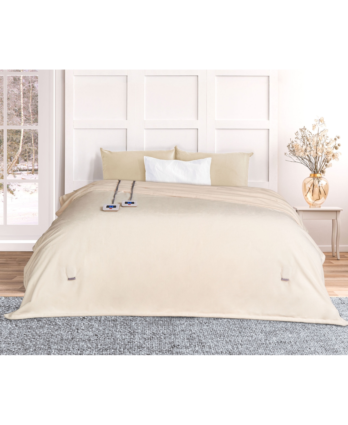 Thermasnug Luxe Plush Digital Electric Blanket, King In Cream