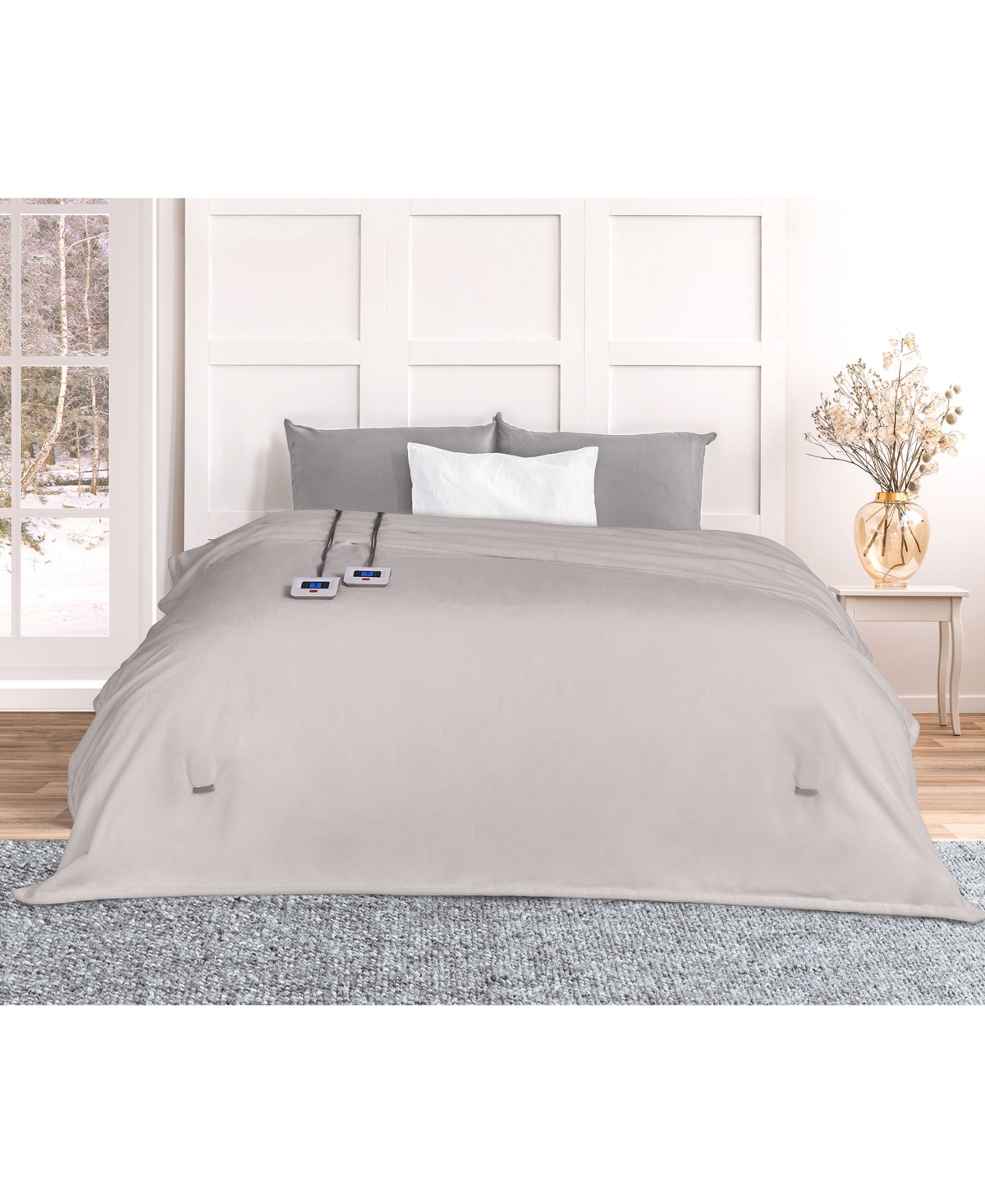 Thermasnug Luxe Plush Digital Electric Blanket, King In Grey