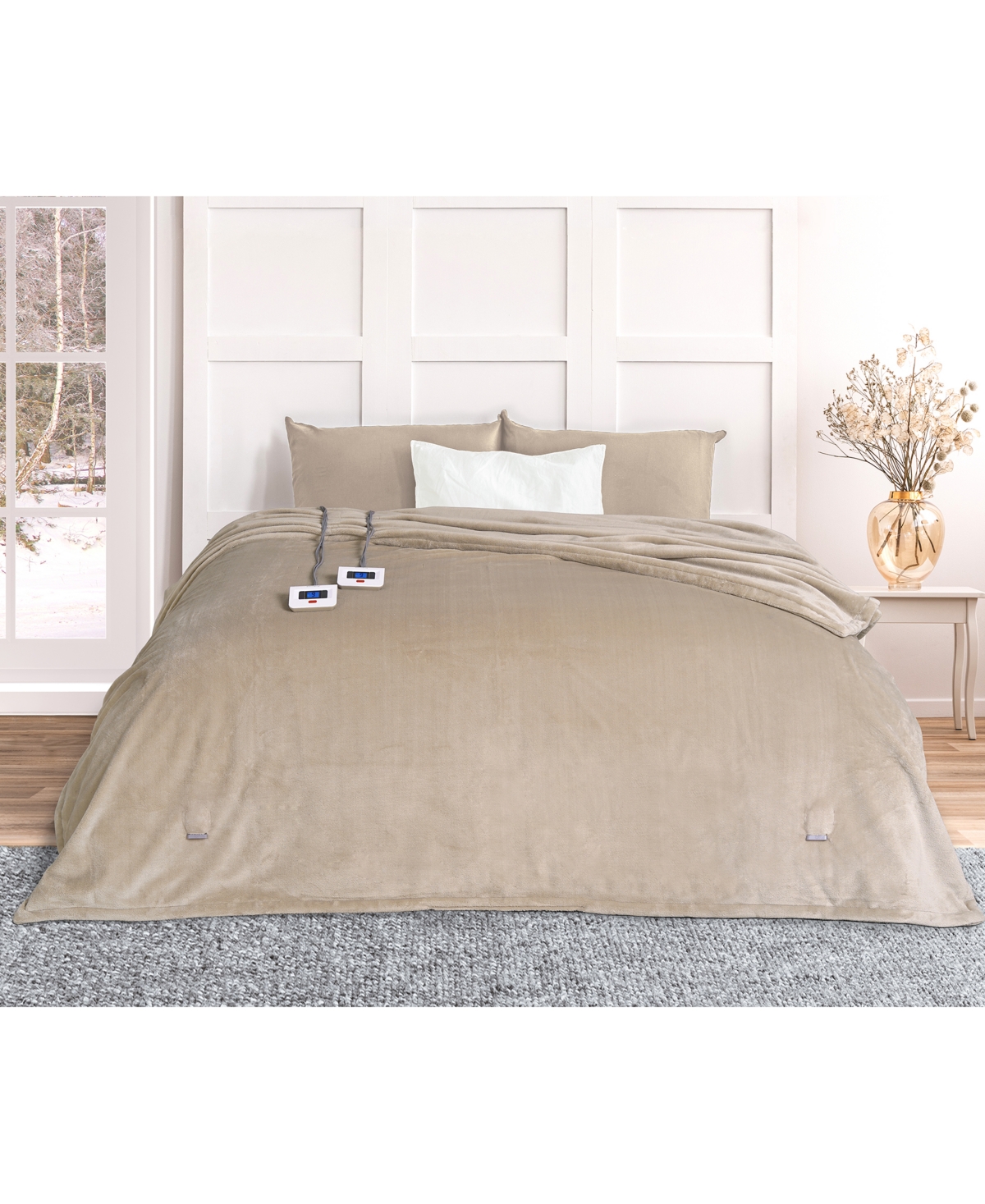 Thermasnug Luxe Plush Digital Electric Blanket, King In Tan