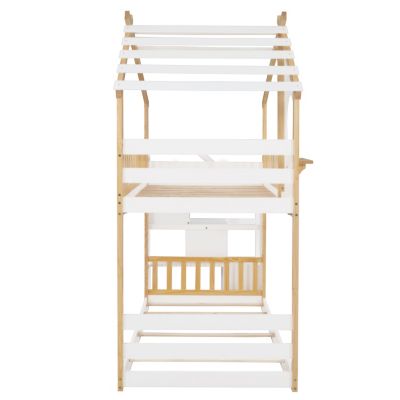 Twin-Over-Twin Stairway Bunk Bed with Storage