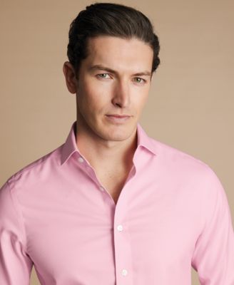 Men's Slim-Fit Non-Iron Solid Twill Dress Shirt 