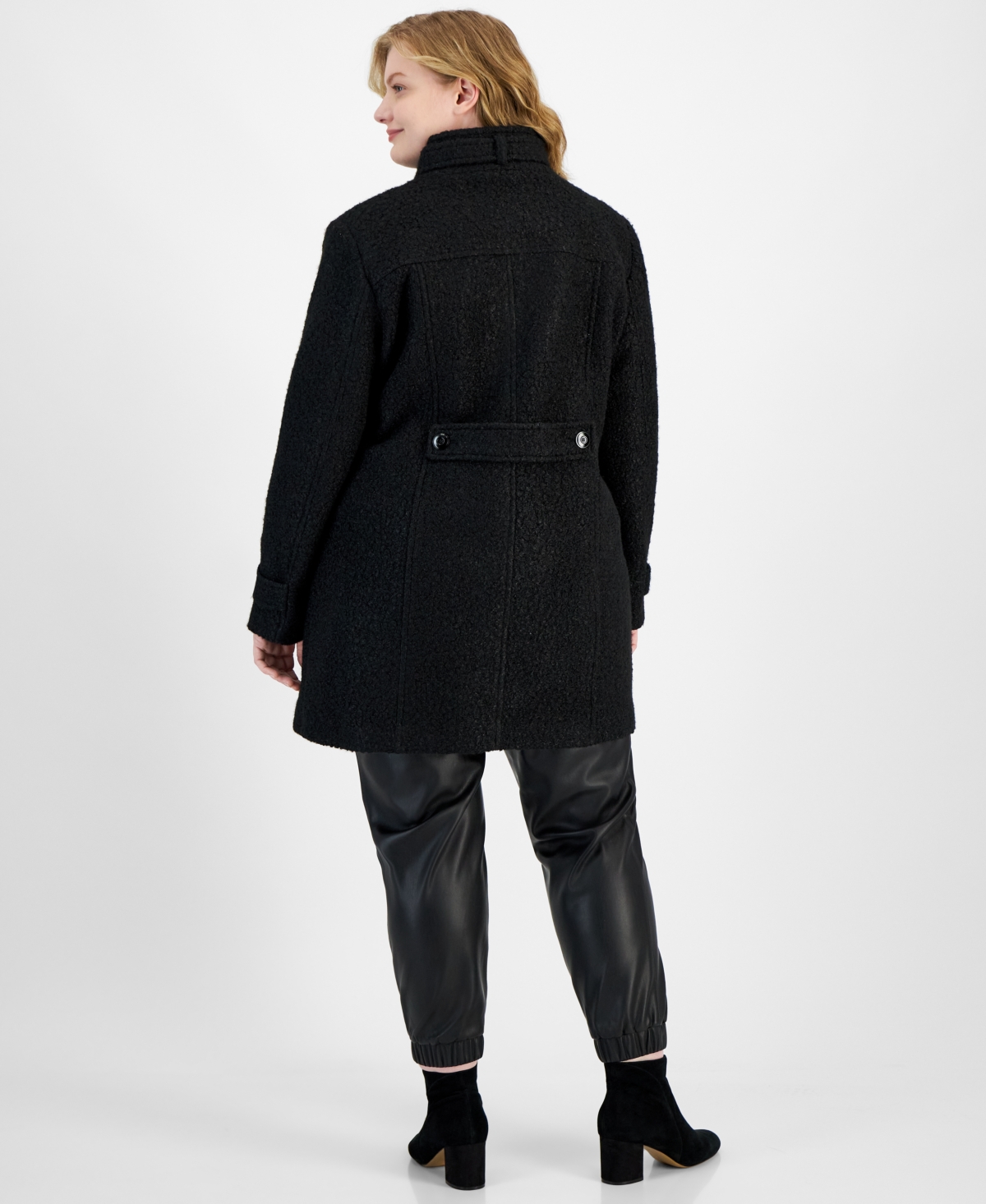Maralyn & Me Trendy Plus Size Single-Breasted Boucle Walker Coat