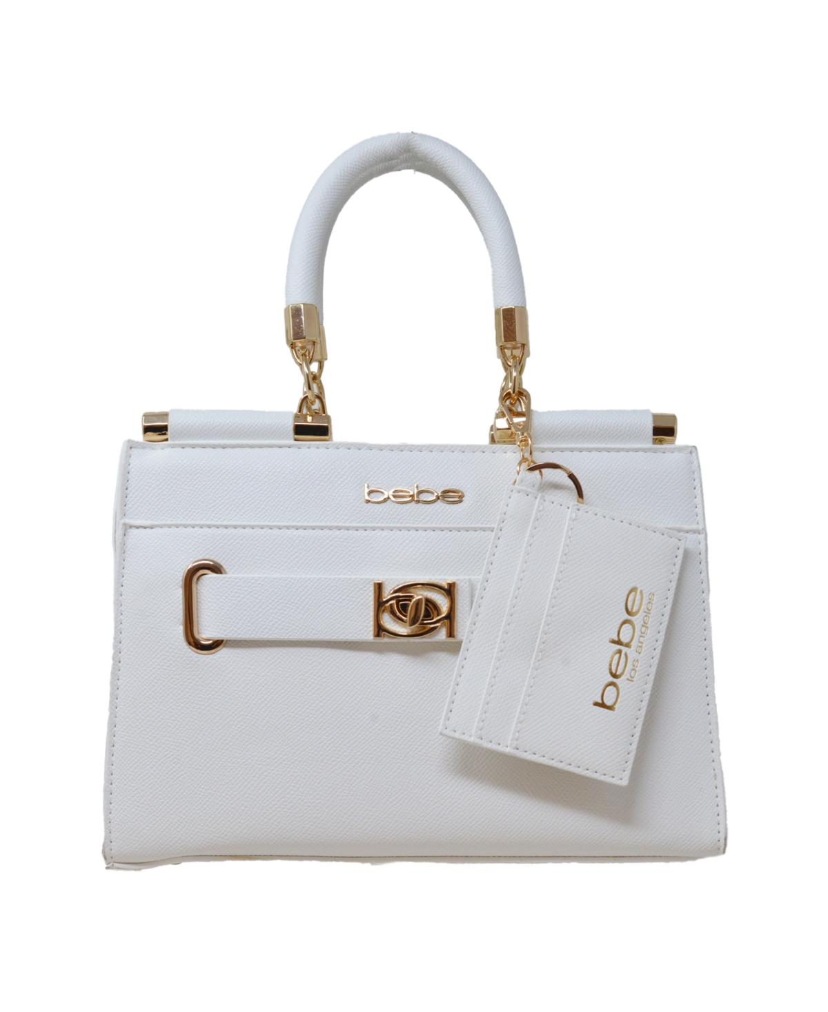 Alex Quilted Satchel Bag With Card Holder In Winter White