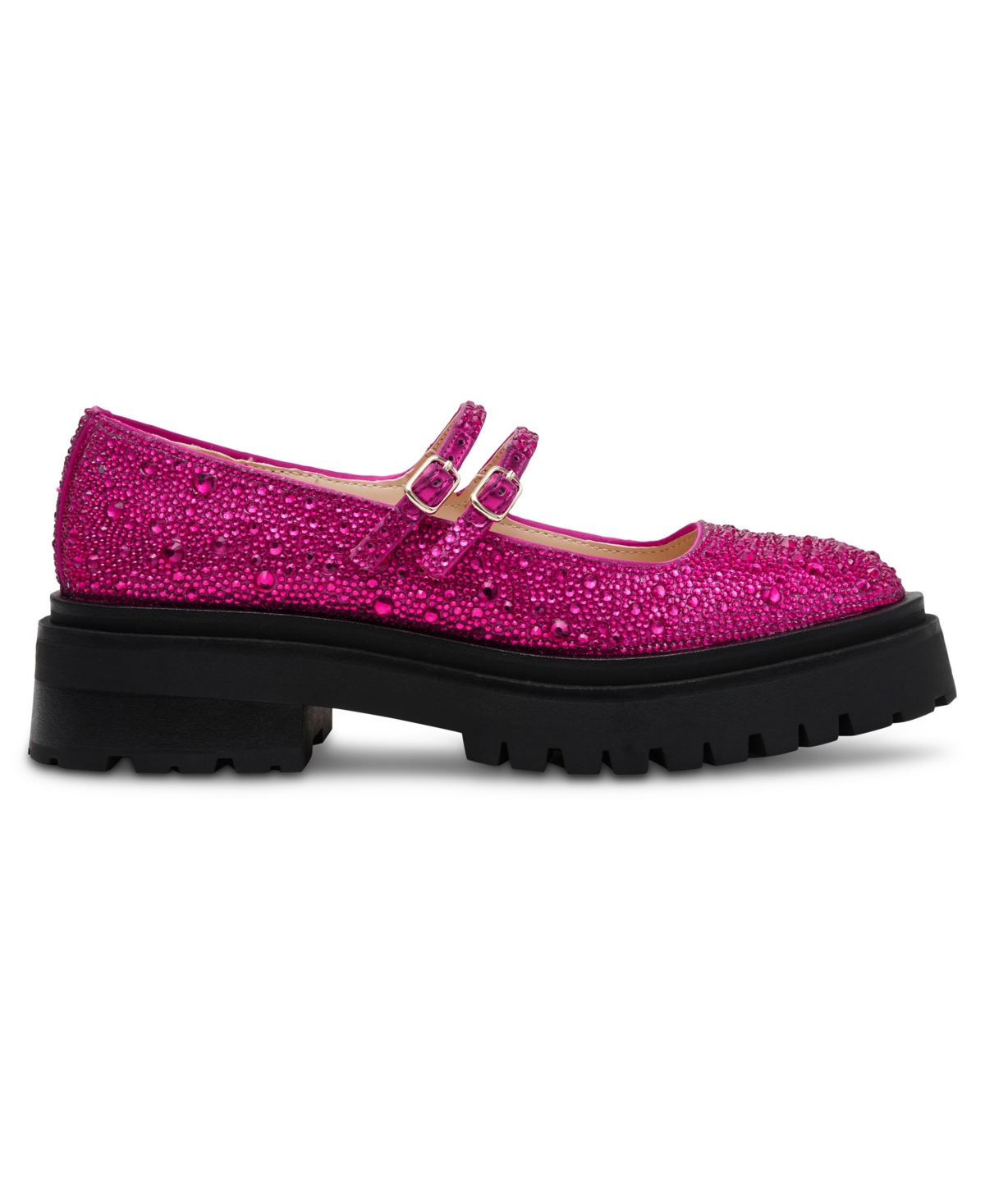Betsey Johnson Women's Rico Rhinestone Lug Sole Mary Jane Loafers