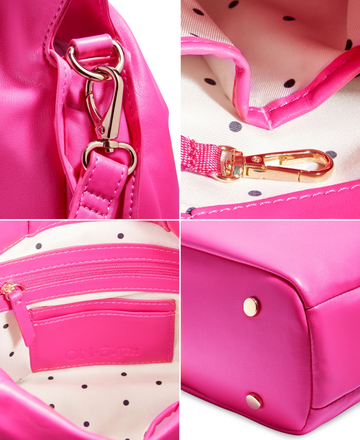 On 34th Bradlie Solid Shoulder Bag, Created For Macy's In Fuchsia Purple |  ModeSens